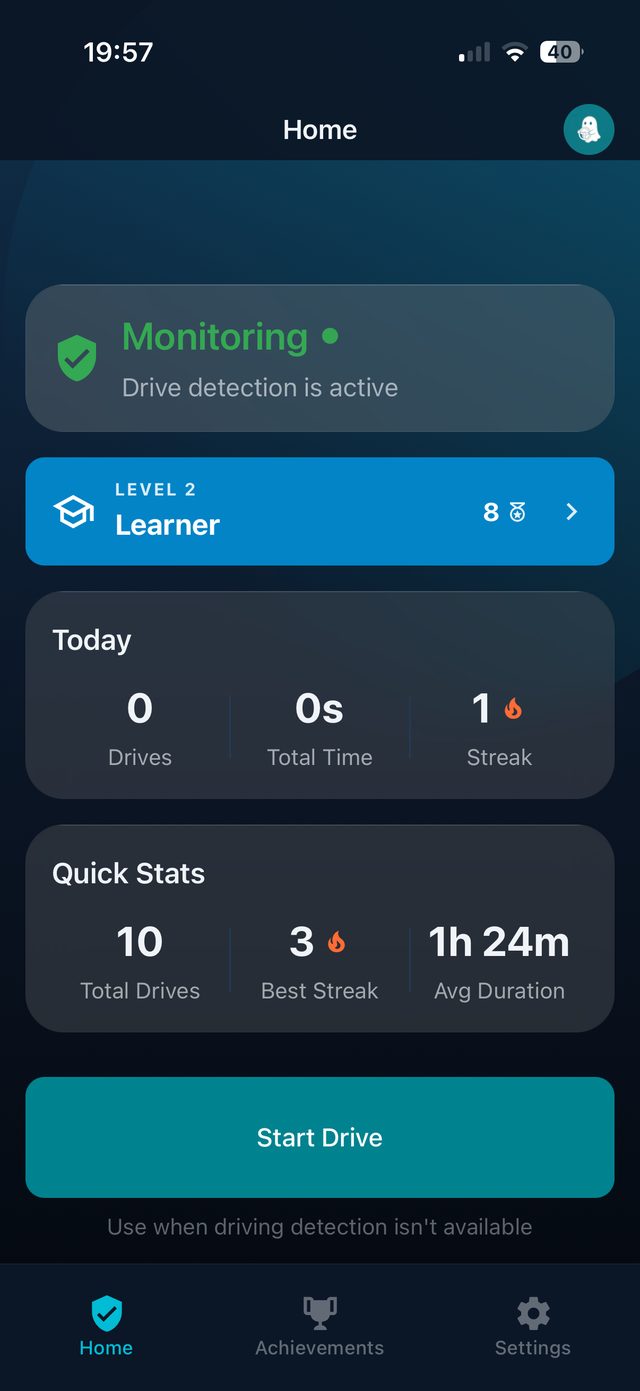 AutoGhost home — monitoring active